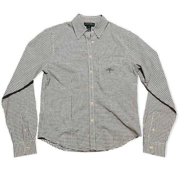 Lauren Ralph Lauren Checkered Monogramed Button Down Boys Shirt Sz S - Picture 4 of 11